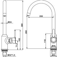Смеситель для кухни Swedbe Selene Plus Хром арт-8041 — фото 2, Смесители для кухни