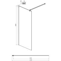 Душевая перегородка Ambassador Walk-in 120х200 профиль Хром стекло прозрачное с матовой лин арт-15034125 — фото 3, Душевые перегородки