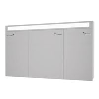 Шкаф зеркальный UNI, 120 см, 3 дверцы, 6 стеклянных полок, с LED-подсветкой и выключателем, белый арт-99.9013 — фото 7, Зеркальные шкафы в ванную