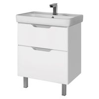 Товар: Тумба Q PLUS, 60 см, подвесная/напольная, 2 ящика, с опорами, белый глянец арт-99.0004 - фото 1 Тумба Q PLUS, 60 см, подвесная/напольная, 2 ящика, с опорами, белый глянец арт-99.0004 — фото 1, Тумбы под раковину