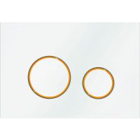 Клавиша смыва KK POL Vitrum Grande V3 Orbis Белая глянцевая Золото глянцевое арт-SPP/045/0/K — фото 1, Кнопки смыва