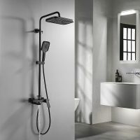 Товар: Душевая система Rose R18H Черная матовая арт-R1836H - фото 6 Душевая система Rose R18H Черная матовая арт-R1836H — фото 6, Душевые стойки