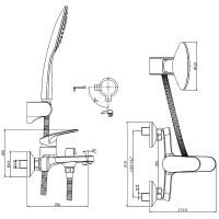 Смеситель для ванны Rossinka Хром арт-RS45-30 — фото 2, Смеситель для ванны
