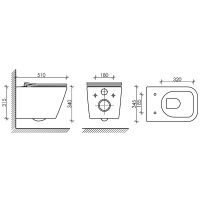 Унитаз Ceramicanova Metric подвесной Черный матовый с сиденьем Микролифт арт-CN3007MB — фото 11, Подвесные унитазы