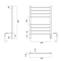 Электрический полотенцесушитель Domoterm Медея DMT Медея П8 500x800 EK R Белый матовый арт-DMTМедеяП8500x800БЕЛEKR — фото 2, Электрические полотенцесушители