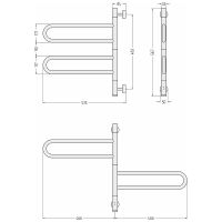Электрический полотенцесушитель Сунержа Парео 4.0-2С 567х535 Хром арт-00-0823-0567 — фото 3, Электрические полотенцесушители