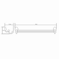 Аксесс Weser K- Держатель полотенец штанга двойная (блистер), хром, WasserKRAFT арт-8640 — фото 2, Полотенцедержатели