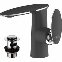 Смеситель для раковины Rossinka Черный матовый Хром арт-RS30-11B — фото 1, Смесители для раковины