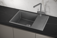 Granula-ES-, кухонная мойка, кварц, ESTETICA арт-7003, ГРАФИТ — фото 1, Кухонные мойки