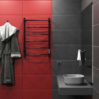 Электрический полотенцесушитель Aringa Берген 80x50 с полкой Черный арт-AR03007BL — фото 3, Электрические полотенцесушители