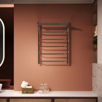 Водяной полотенцесушитель Aringa Римини 80x50 с полкой Хром арт-AR03024CH — фото 2, Водяные полотенцесушители