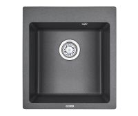 Granula- (ЧЁРНО-СЕРЫЙ), кухонная мойка, кварц арт-4651, ГРАФИТ — фото 1, Кухонные мойки