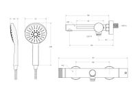 Смеситель для ванны и душа в комплекте с ручным душем, шлангом и держателем CEZARES арт-RELAX-VD-01 — фото 4, Смеситель для ванны