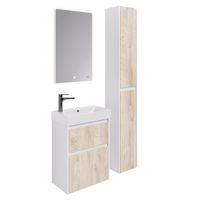 Тумба SLIM, 55 см, подвесная/напольная, 2 ящика, белый глянец / дуб кантри арт-99.0500 — фото 10, Тумбы под раковину