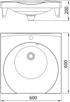 Раковина Florentina Виктория 60 на стиральную машину Белая арт-10.200.00600.001 — фото 2, Раковины на стиральную машину