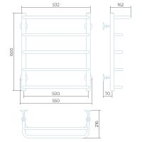 Товар: Водяной полотенцесушитель Larusso Стандарт П5 500x600 с полкой Хром арт-4670078535306 - фото 2 Водяной полотенцесушитель Larusso Стандарт П5 500x600 с полкой Хром арт-4670078535306 — фото 2, Водяные полотенцесушители