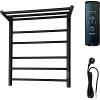 Электрический полотенцесушитель Маргроид Вид 10 600x500 с полкой правый Черный ма арт-10-6050-1051-9005R — фото 1, Электрические полотенцесушители