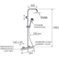 Душевая система Remer Elegance с термостатом Хром арт-EQ32XUFM25 — фото 2, Душевые стойки