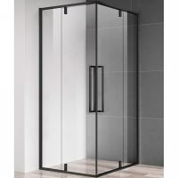 Душевой уголок AQUAme 90x90 профиль Черный матовый стекло прозрачное арт-AQM7102-2-9 — фото 1, Квадратные душевые уголки