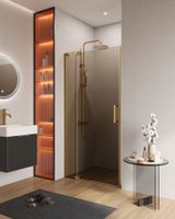 Душевая дверь в нишу CEZARES арт-SLIDER-B-1-100/110-BR-BORO — фото 1, Распашные душевые двери