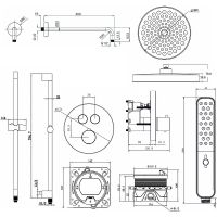 Душевая система AQUAme Металл арт-AQM8401GM — фото 3, Встраиваемые душевые комплекты