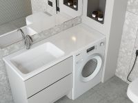 Раковина Madera Kamilla 130 L на стиральную машину Белая арт-4627173210591 — фото 3, Раковины на стиральную машину