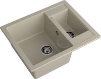 GRANFEST Мойка QUADRO 610K 1,5-чаши 610*500мм топаз арт.GF- арт-Q-610K топаз — фото 1, Кухонные мойки