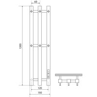 Электрический полотенцесушитель Melodia della vita Etude Electro 120х15 П3 Хром арт-MTREEE12015 — фото 2, Электрические полотенцесушители