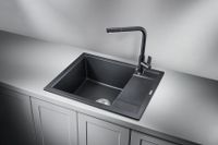 Granula- (чёрный металлик), кухонная мойка, кварц арт-6002, ШВАРЦ — фото 2, Кухонные мойки