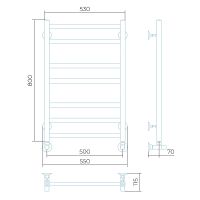 Водяной полотенцесушитель Larusso Солар П7 500x800 Хром арт-4670078535801 — фото 2, Водяные полотенцесушители
