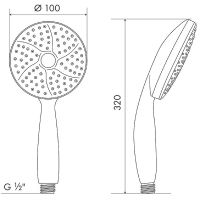 Ручной душ Melodia della vita Standard Хром арт-MKP20551BL — фото 2, Лейки для душа