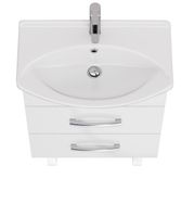 Тумба ALDA, 65 см , подвесная/напольная, 2 ящика. белый глянец, под ум. Лагуна 65 арт-99.0404 — фото 3, Тумбы под раковину