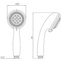 Ручной душ Melodia della vita Standard Белый арт-MKP20584 — фото 4, Лейки для душа