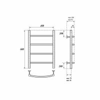 Водяной полотенцесушитель Point Афина П4 400x600 Хром арт-PN04146 — фото 5, Водяные полотенцесушители