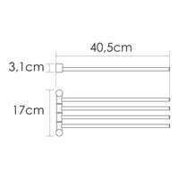 K-ICKEL Держатель полотенец четверной арт-1034N — фото 3, Полотенцедержатели