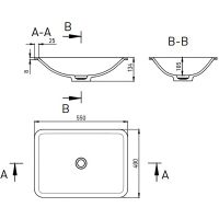 Раковина Salini Marea 55 06 Белая матовая арт-1802206M — фото 3, Раковины встраиваемые снизу
