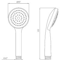 Ручной душ Melodia della vita Standard Хром арт-MKP20417 — фото 3, Лейки для душа