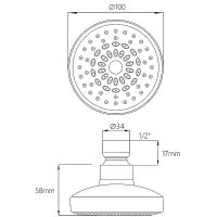 Верхний душ Melodia della vita Standard Middle Хром арт-MKP20598С — фото 3, Верхние души