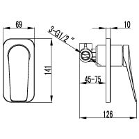 Смеситель для душа Lemark Bronx Графит арт-LM3723GM — фото 2, Смеситель для душа