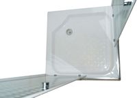 Душевой уголок Parly 80x80 профиль Хром стекло прозрачное с рисунком арт-ZQ8111 — фото 4, Квадратные душевые уголки