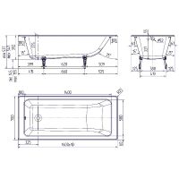 Чугунная ванна Creto Strong 160x70 без антискользящего покрытия арт-25-1160 — фото 3, Чугунные ванны