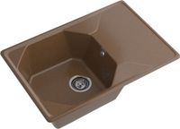 GRANFEST Мойка UNIQUE 740L 1-чаша+крыло 740*500мм терракот арт.GF- арт-U-740L терракот — фото 1, Кухонные мойки