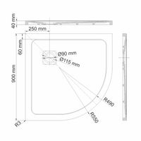 Rhin Душевой поддон арт-44T01 — фото 3, Душевые поддоны из искусственного камня