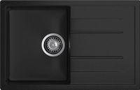 GRANFEST Мойка QUADRO 780L 1-чаша+крыло 770*495мм черный арт.GF- арт-Q-780L черный — фото 2, Кухонные мойки