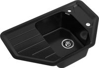 GRANFEST Мойка CORNER 800E угловая 800*500мм черный арт.GF- арт-C-800E черный — фото 1, Кухонные мойки