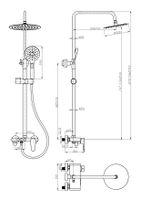 Душевая система со смесителем Doha Chrome, арт. , ESKO арт-ST200Doha — фото 2, Душевые стойки