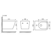 Биде Ceramicanova Metric подвесное Белое арт-CN3008 — фото 14, Биде подвесные