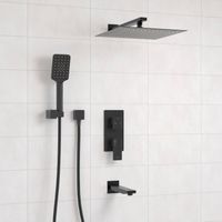 Встраиваемый комплект для ванны с верхней насадкой, лейкой и изливом арт-A172071 — фото 2, Встраиваемые душевые комплекты