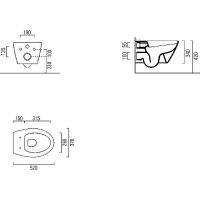 Унитаз GSI Modo подвесной Белый матовый без сиденья арт-981609 — фото 3, Подвесные унитазы