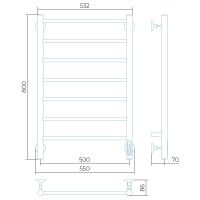 Электрический полотенцесушитель Larusso Джаз П7 500х800 Хром арт-4670078536365 — фото 2, Электрические полотенцесушители